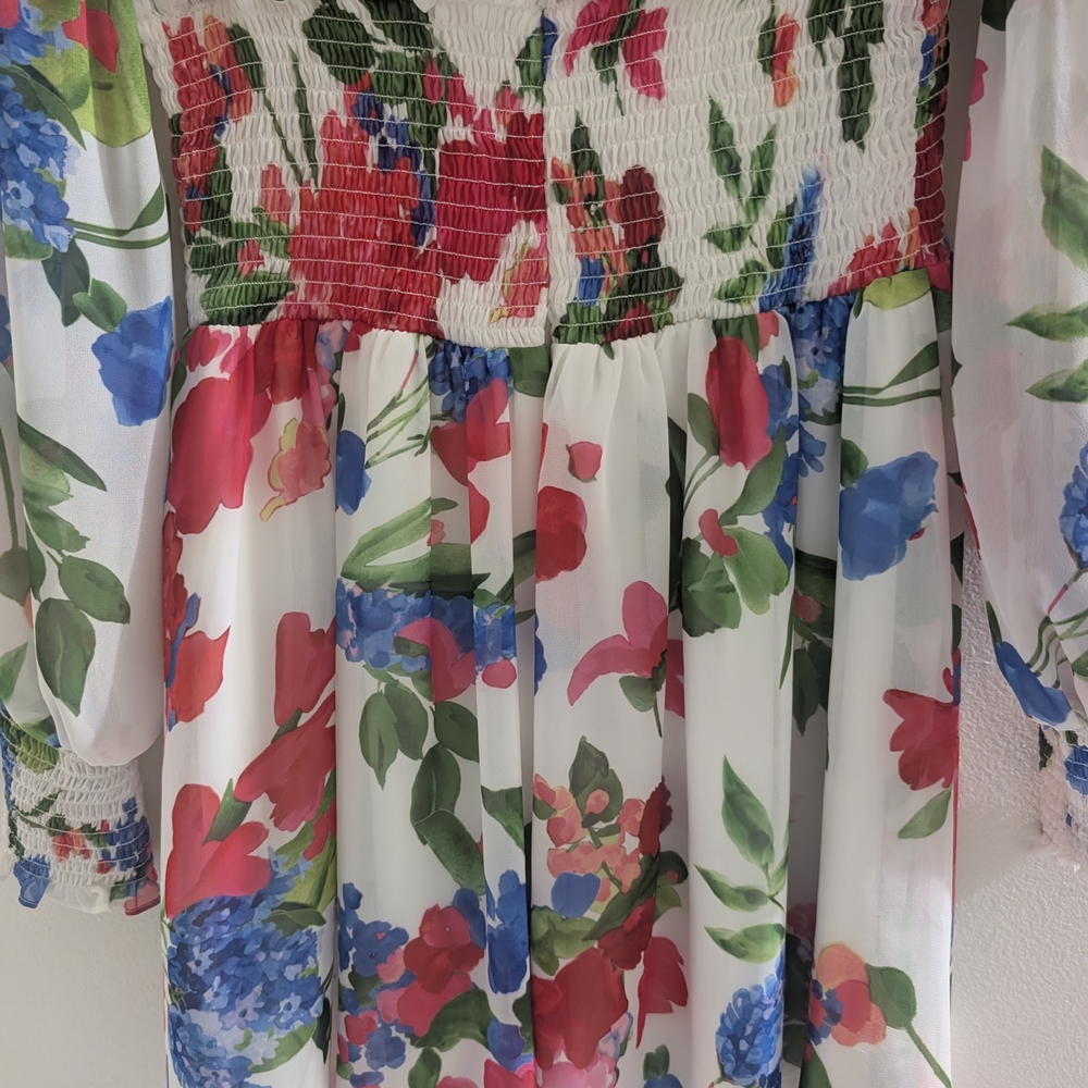 Marciano Multicolor Floral Long Sleeve Dress - Picture 15 of 15